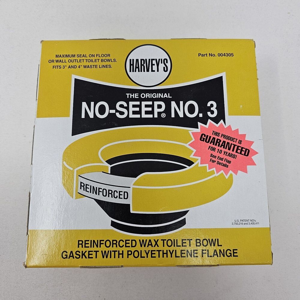 HARVEY'S No-Seep No 3‎ Wax Ring Polyethylene / Wax For 3in & 4in Waste lines